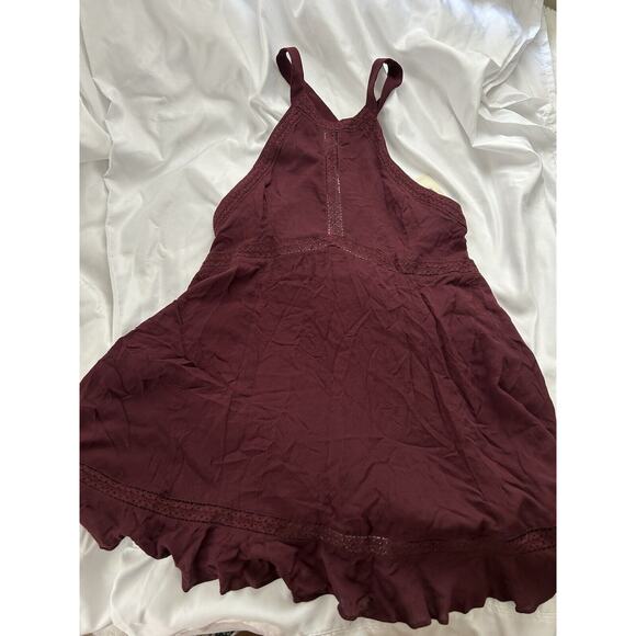 NWT Intimately Free People Babydoll Dress In Burgundy Womens Small - Picture 1 of 5